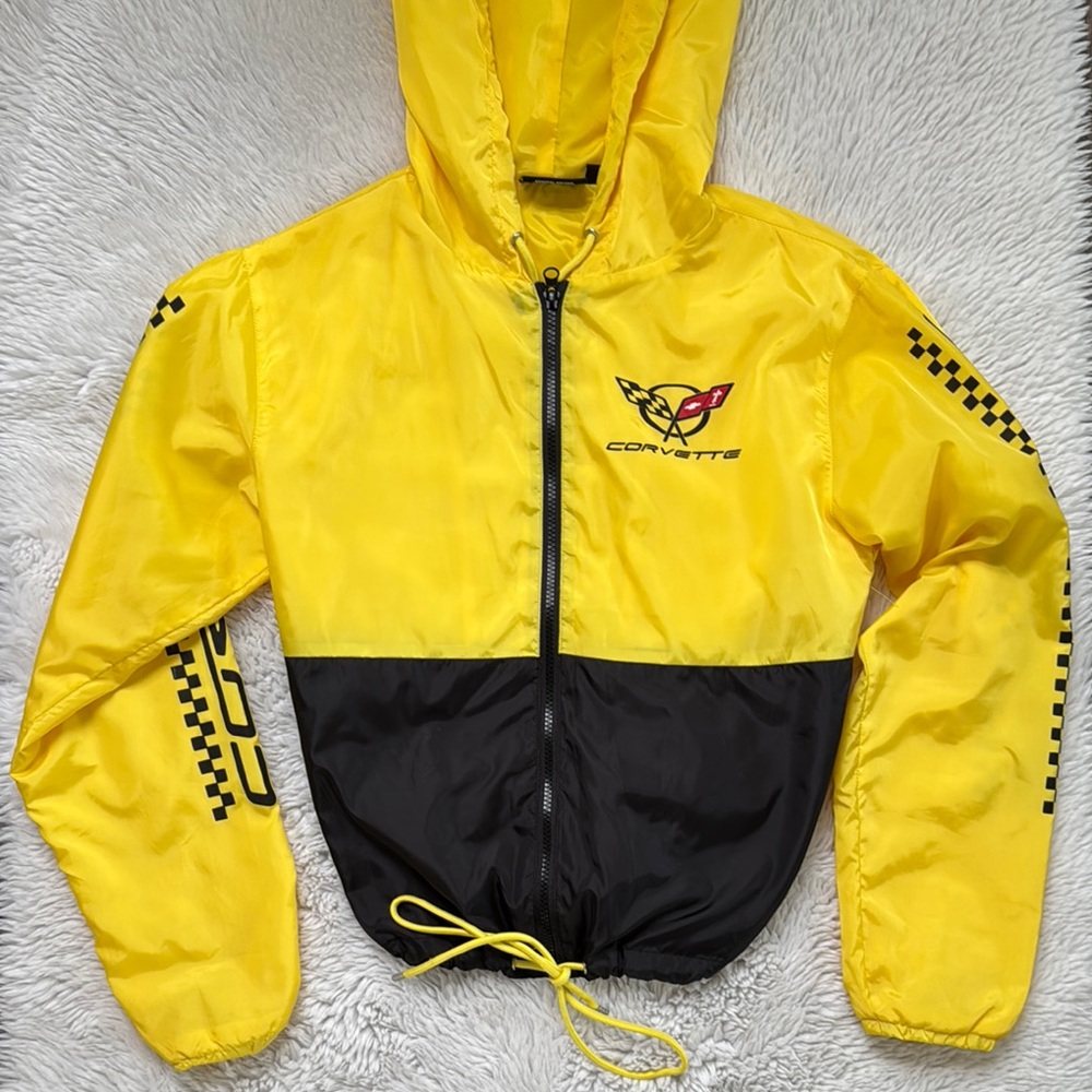 Yellow and Black Corvette Hooded Jacket